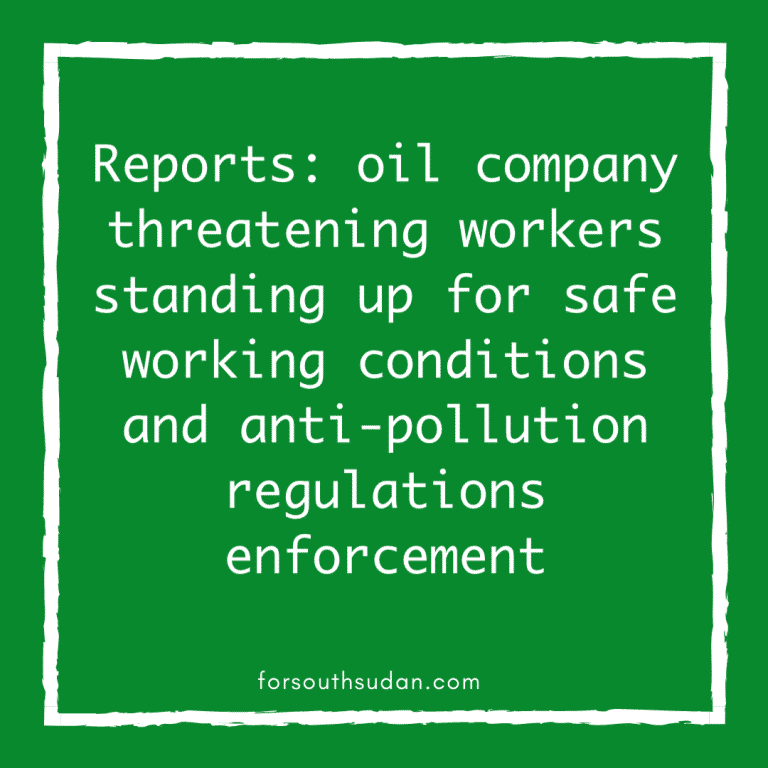 Reports: oil company threatening workers standing up for safe working conditions and anti-pollution regulations enforcement