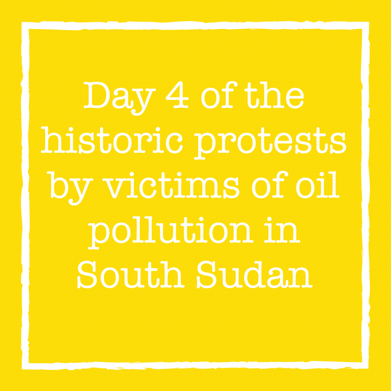 Day 4 of the historic protests by victims of oil pollution in South Sudan